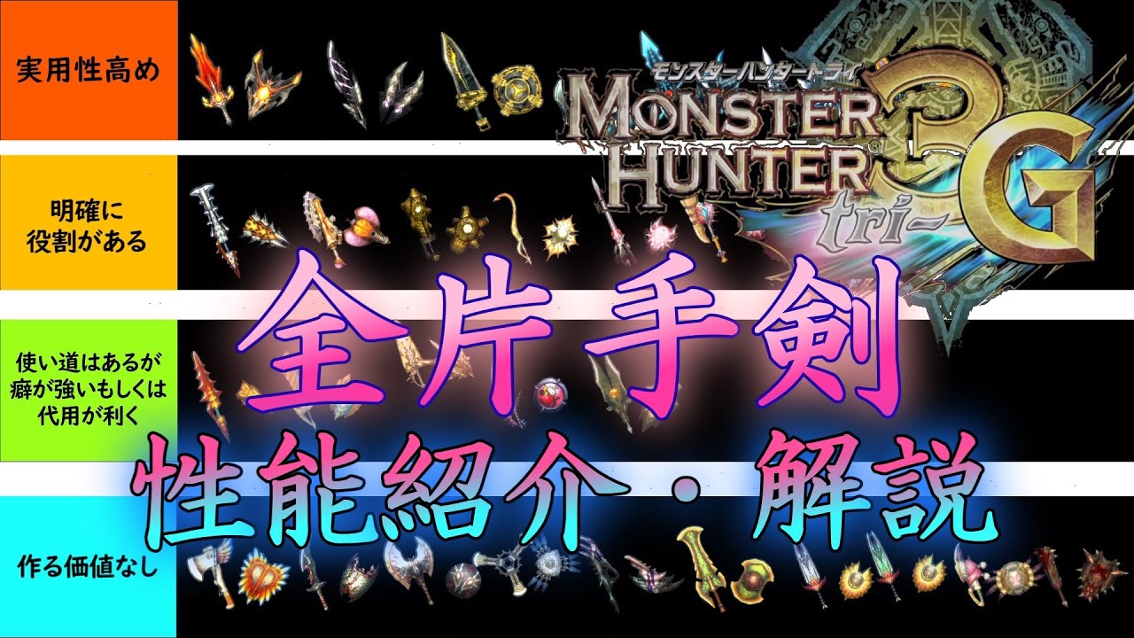 [MH3G]これから片手剣に触れる方のための全片手解説[ゆっくり実況]