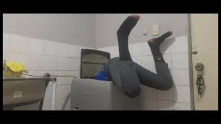 School Boy Stuck Headfirst In Washer Wearing His New School Uniform