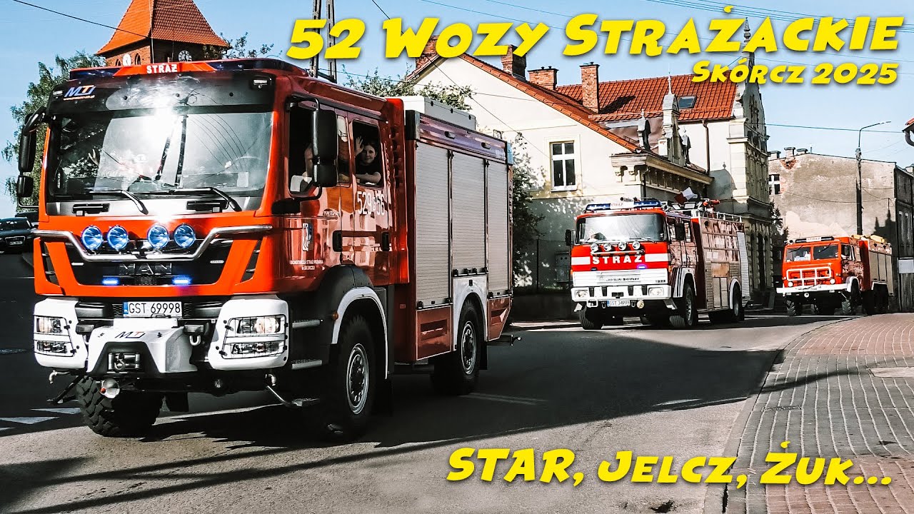 52 pojazdy strażackie na sygnale! Wielki alarmowy przejazd strażaków