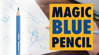 Why Professional artists use this blue pencil | how to draw like a pro