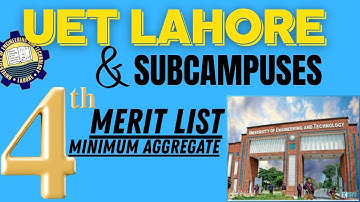 UET 4th Merit List 2025 Closing Aggregate I UET Minimum Aggregate I UET Closing Merit 2025 I ECAT