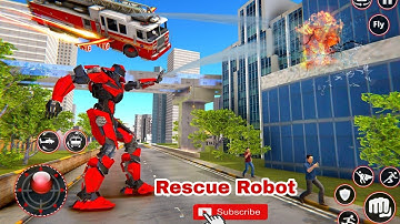 Rescue Robot Car Transformation Game|| Rescue Mode part 2|| Open world Gameplay Android
