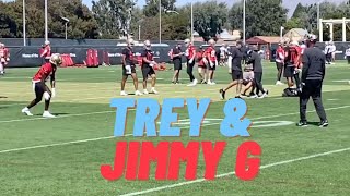 Trey Lance \& Jimmy G throwing hard at 49er Practice Sep 8th 2022 #49ers