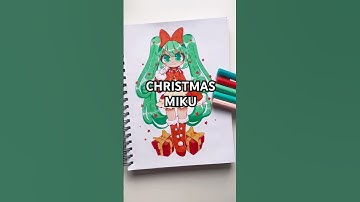 Using New Markers to Draw Christmas Miku #hatsunemiku #miku #ohuhu
