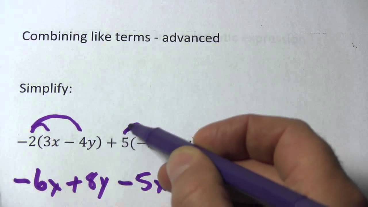Combining Like Terms - Advanced - YouTube