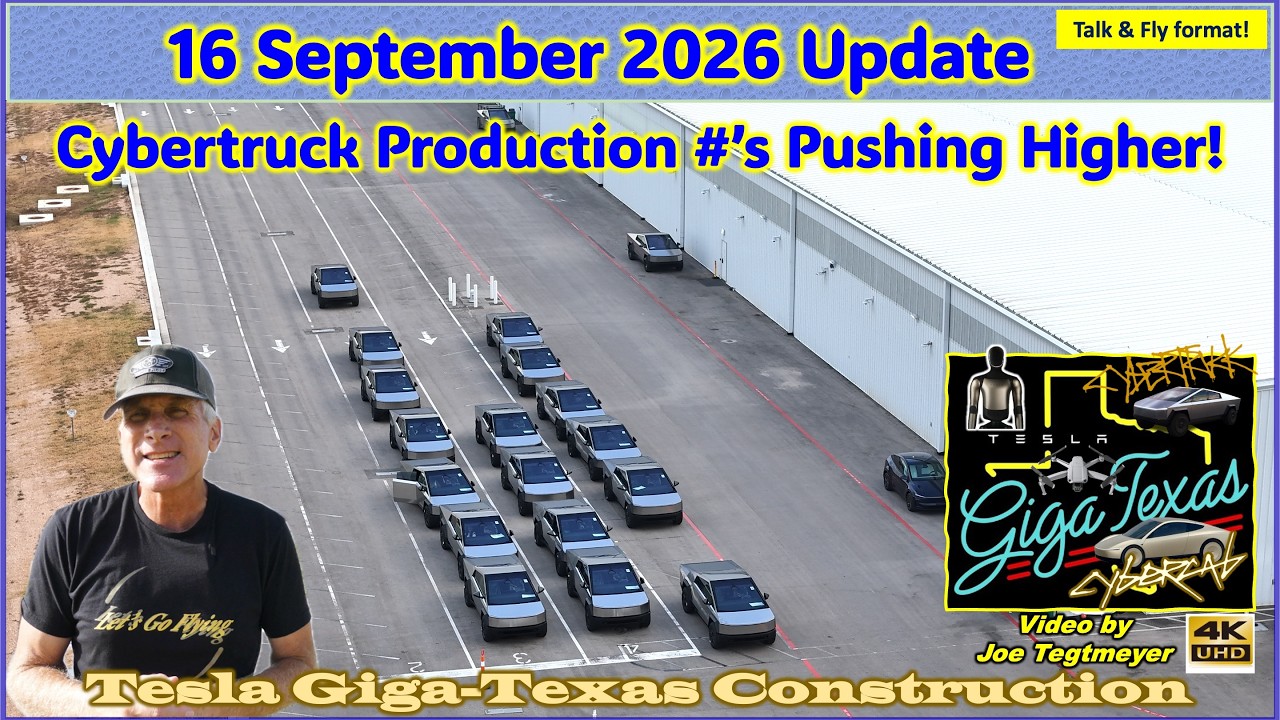 Outbound Lot Active, Concrete Pours in 4 Areas, New Permits! 16 Sep 2026 Giga Texas Update (07:55AM)