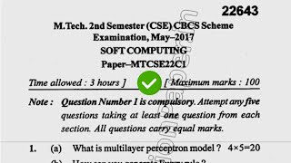 2017 Mdu Mtech CSE 2nd Sem CBCS Soft Computing Question Paper screenshot 2