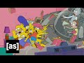 Simpsons couch gag  rick and morty  adult swim