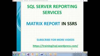 Famous 07 MATRIX REPORT IN SSRS | MATRIX IN SSRS Wealth