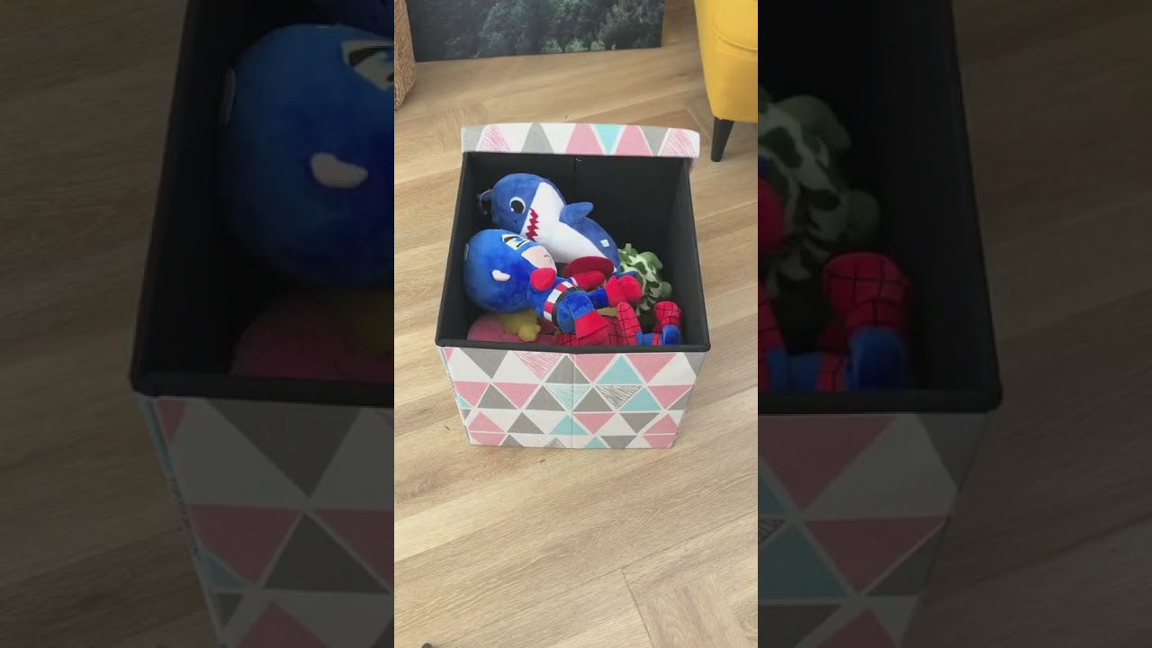 Folding storage stool