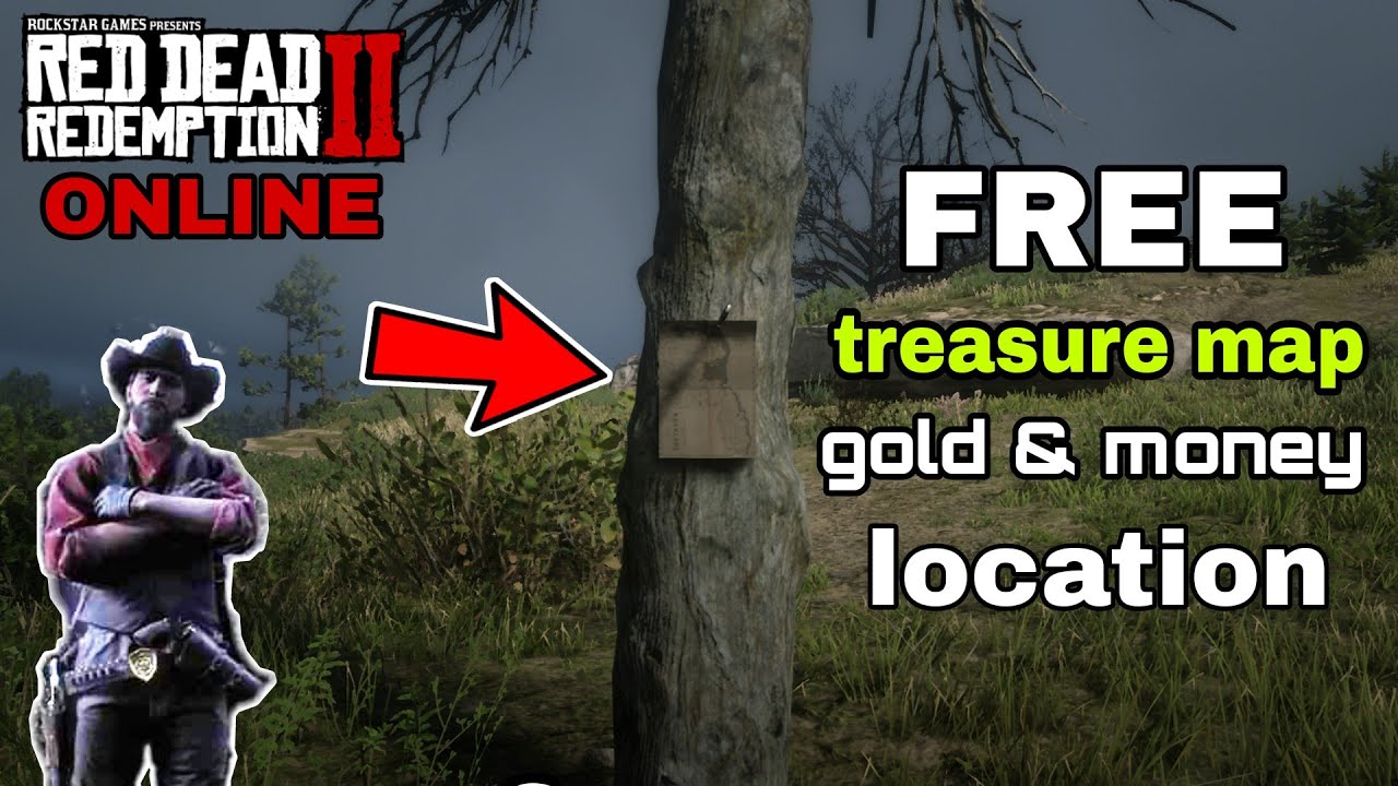 How to get free Treasure map location in red dead online free gold