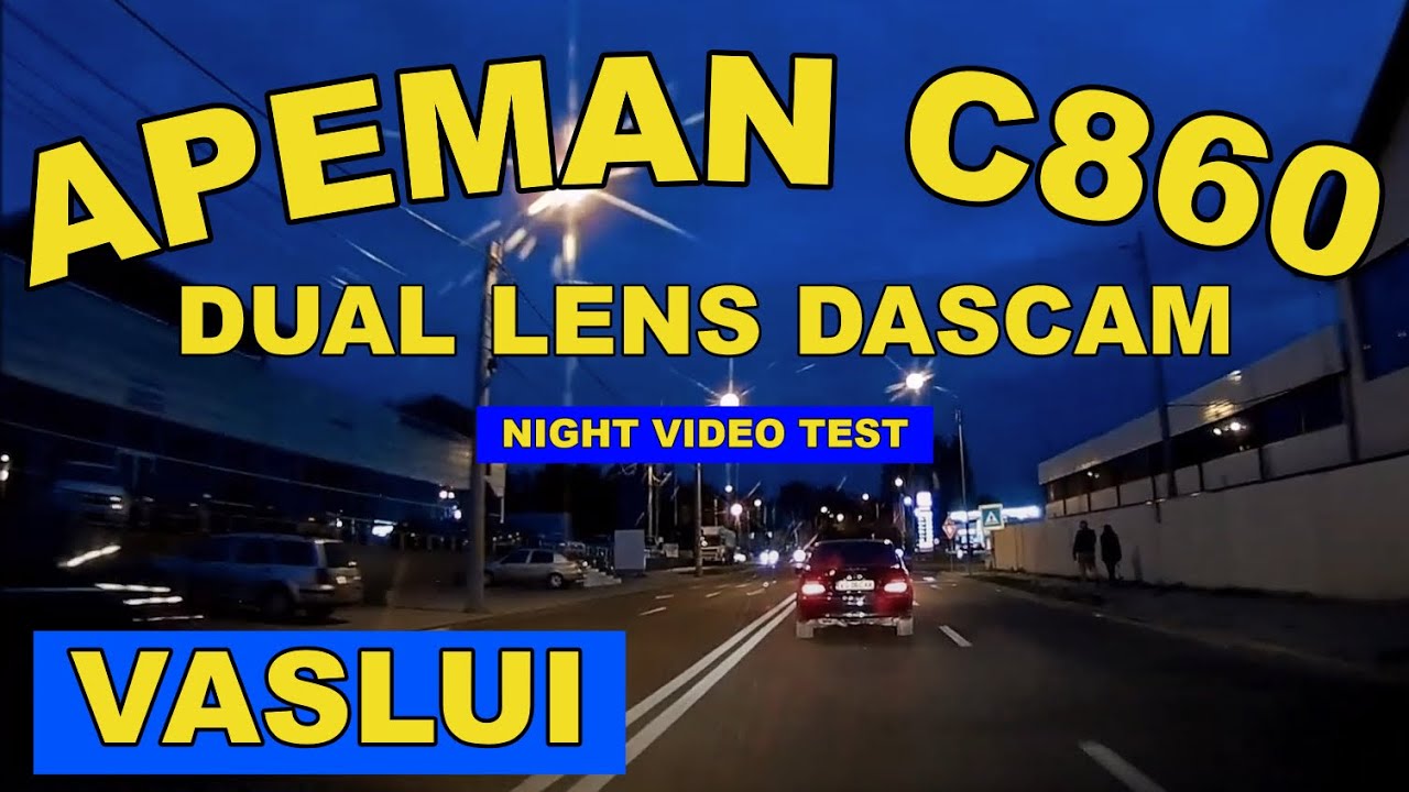 Apeman C860 dual dashcam video test in action / Trafic din orasul ...