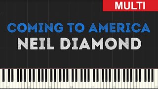 Neil Diamond - Coming to America (Instrumental Tutorial) [Synthesia]