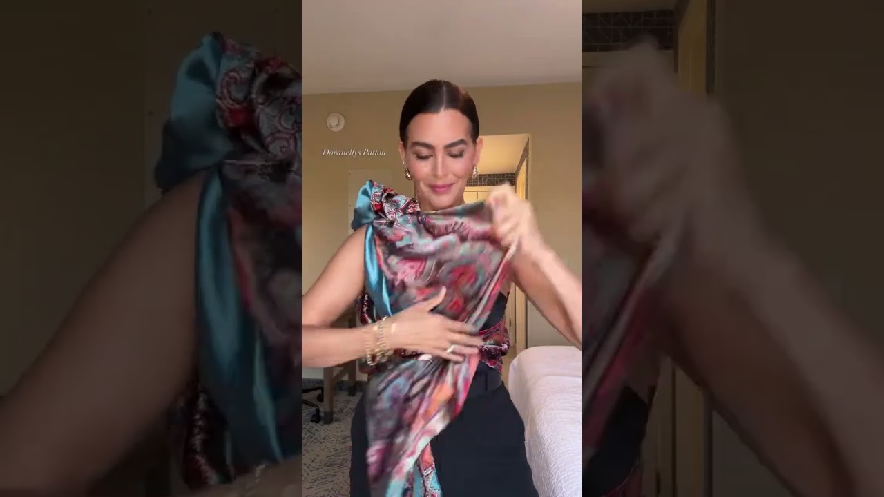 DIY Summer top with a scarf! Scarf & Outfits pinned comment ☀️🧣🌸