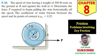 8-18 Friction - Chapter 8 | Hibbeler Statics 14th ed | Engineers Academy