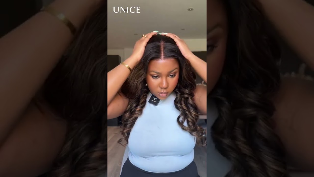 From flat to fabulous in seconds! Check out this balayage body wave wig magic! ✨