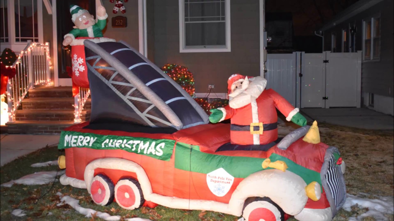 Fire Rescue Santa Santa Fire Rescue Airblown Inflatable Christmas - YouTube