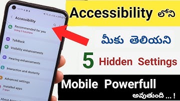 Mobile Accessibility Setting Hidden Features | 99% Users Don