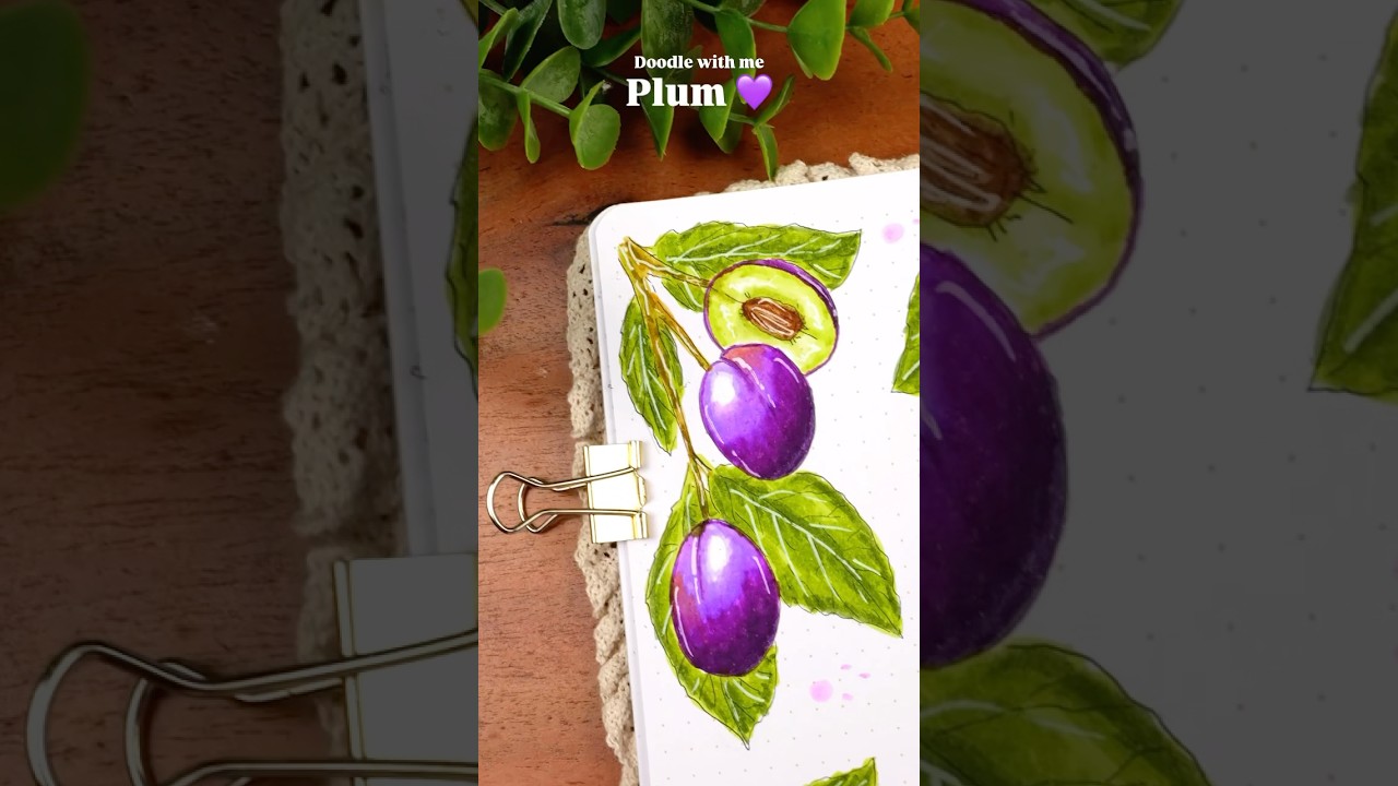 How to draw a plum 💜 