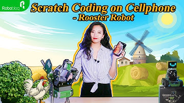 Scratch Coding on Cellphone Tutorial - Q-Scout/matebot transforms into Rooster Alarming Robot.