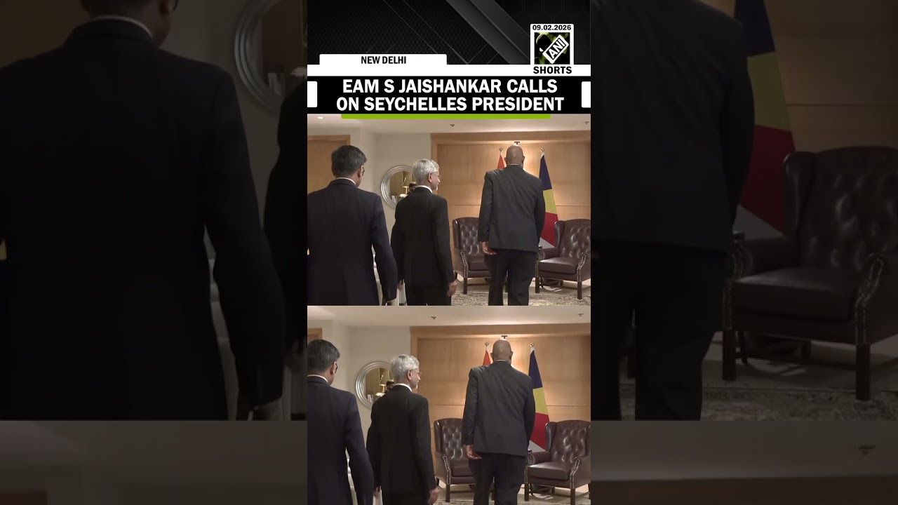 Moment! EAM S Jaishankar calls on Seychelles President Patrick Herminie at Hyderabad House in Delhi