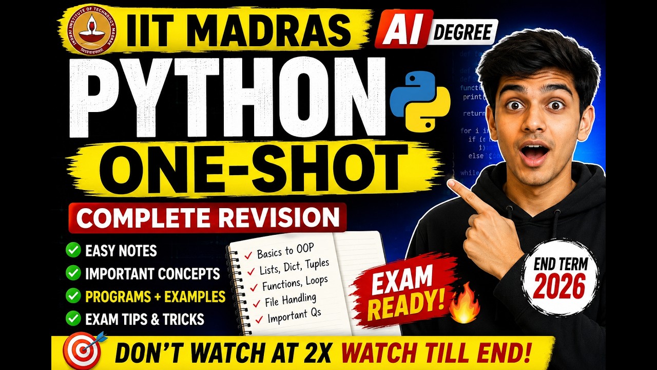 ๐ฅ Python One-Shot for IIT Madras BS Degree ๐ | Complete Python Notes ...