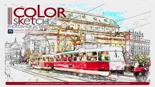 Color Sketch Photo Effects | Photoshop Action | Video Guide screenshot 2