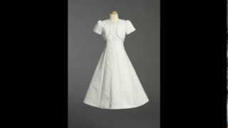 First Communion Dress with Beaded Satin and Bolero - LCD013