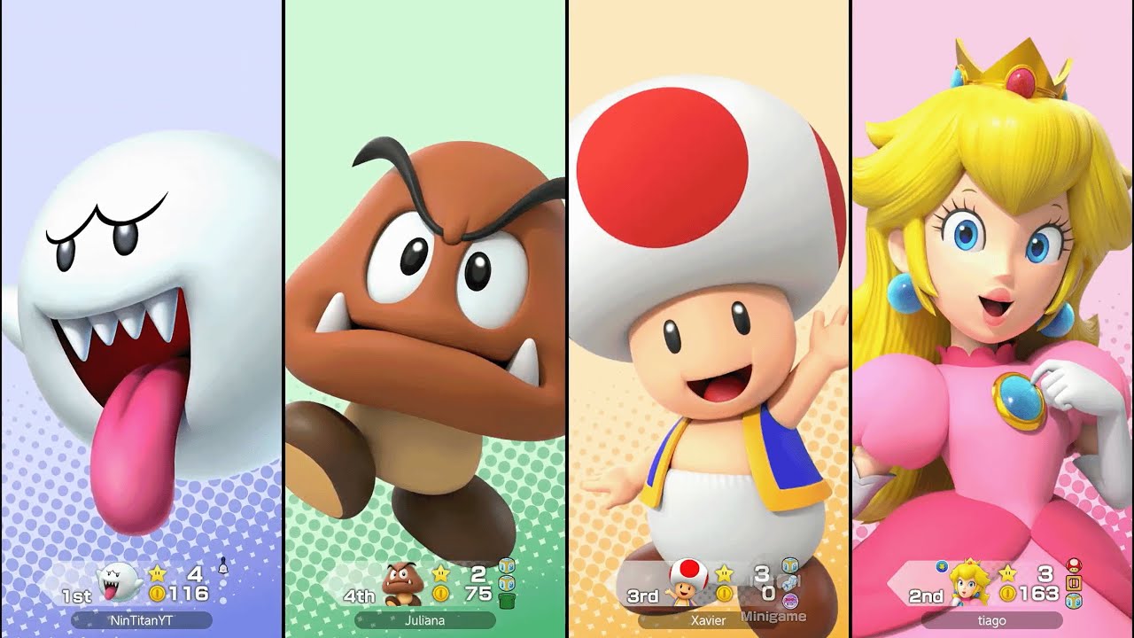 Super Mario Party Jamboree - Boo vs Peach vs Goomba vs Toad - Rainbow Galleria