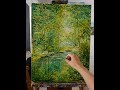 "The green paradise", palette knife landscape oil painting by Nathalie JAGUIN