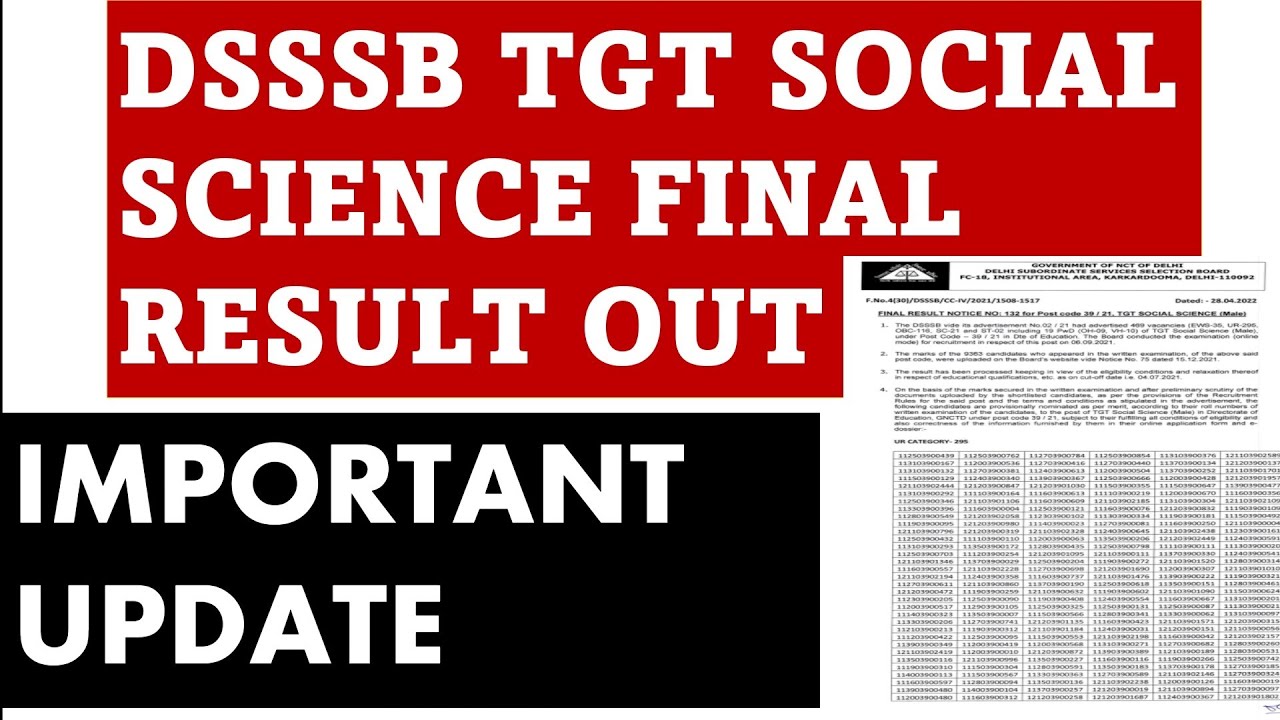 DSSSB TGT SOCIAL SCIENCE FINAL RESULT DECLARED|| MOST AWAITED RESULT NOTICE || CUT OFF NCERT MANTRA