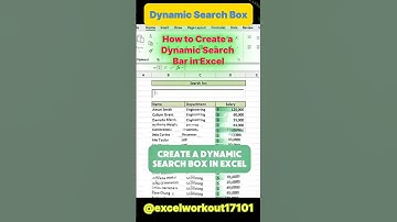 How to Create a Dynamic Search Bar in Excel | #Excel #tutorial #exceltips
