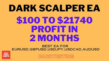 Dark Scalper EA Forex MT4 Robot $100 To $21740 Profit In 2 Months | Best forex robots