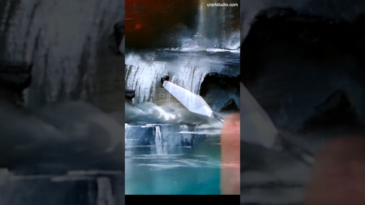 Waterfall Finger Blending Technique | Oval Brush Art | Acrylics