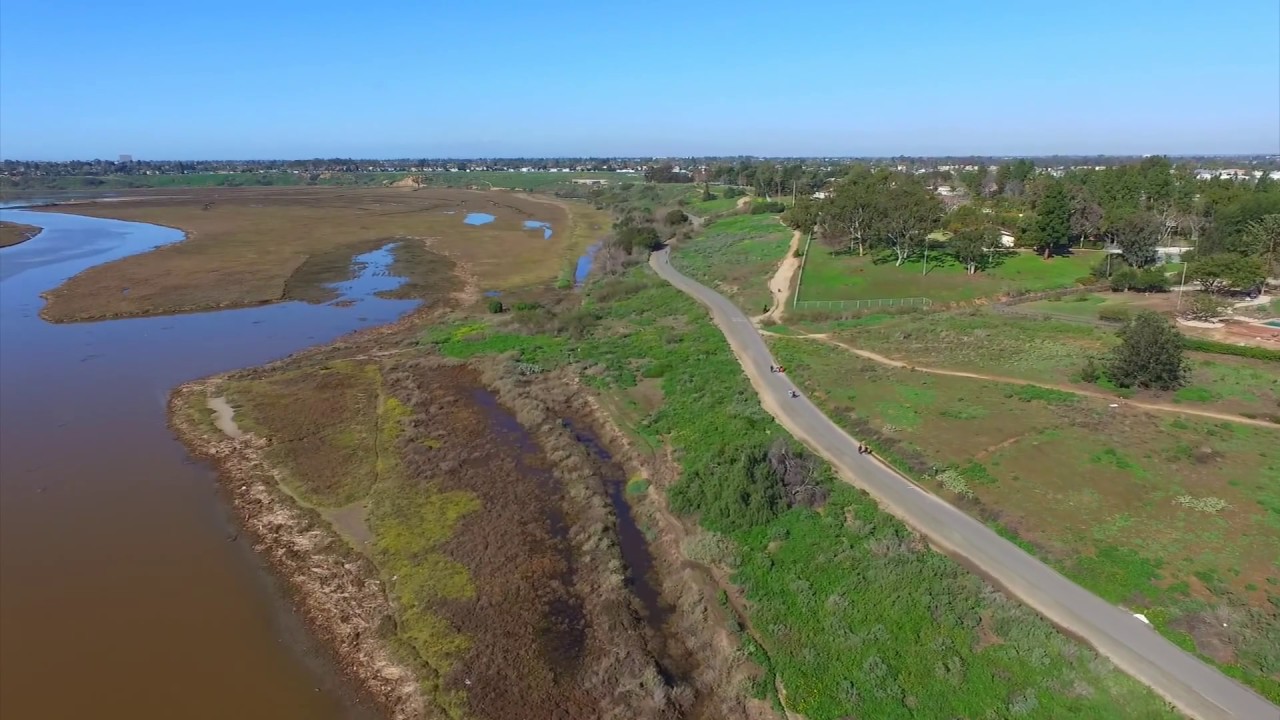 Drone Scenic Aerial View Of Back Bay Loop Trail Newport Beach Aerial View Of Back Bay Loop Trail