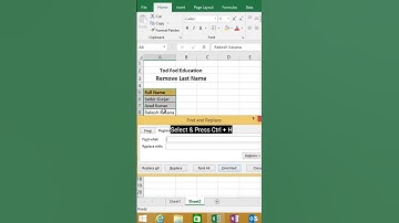 Excel trick remove last name #microsoft  #excel #msexcel #shorts #computer #education