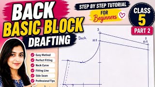 Day 5 Back part Basic Block Drafting | Back Neck Curve & Fitting Line #basicstitching #ytvideofeed
