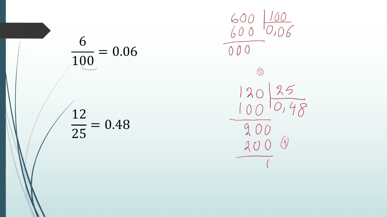 تبدیل کسر عام به کسر اعشار و کسر اعشار به کسر عام