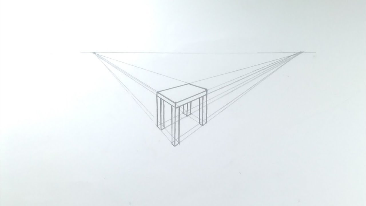 How to draw 2 point perspective | two point perspective table drawing ...