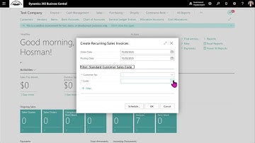 Create Recurring Sales Invoices in Microsoft Dynamics 365 Business Central