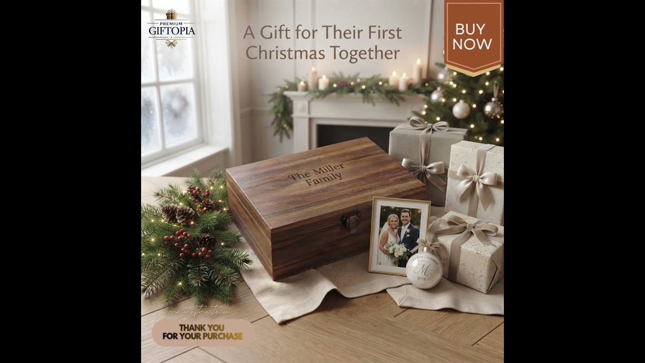 Their First Christmas Together Gift 🎄 Personalized Wooden Box
