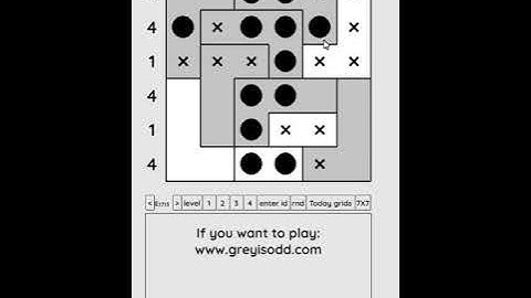 Grey is Odd - Today grids. Solution level 3 6X6 dated 06-14-2024 #logicpuzzles #logicgames  #games