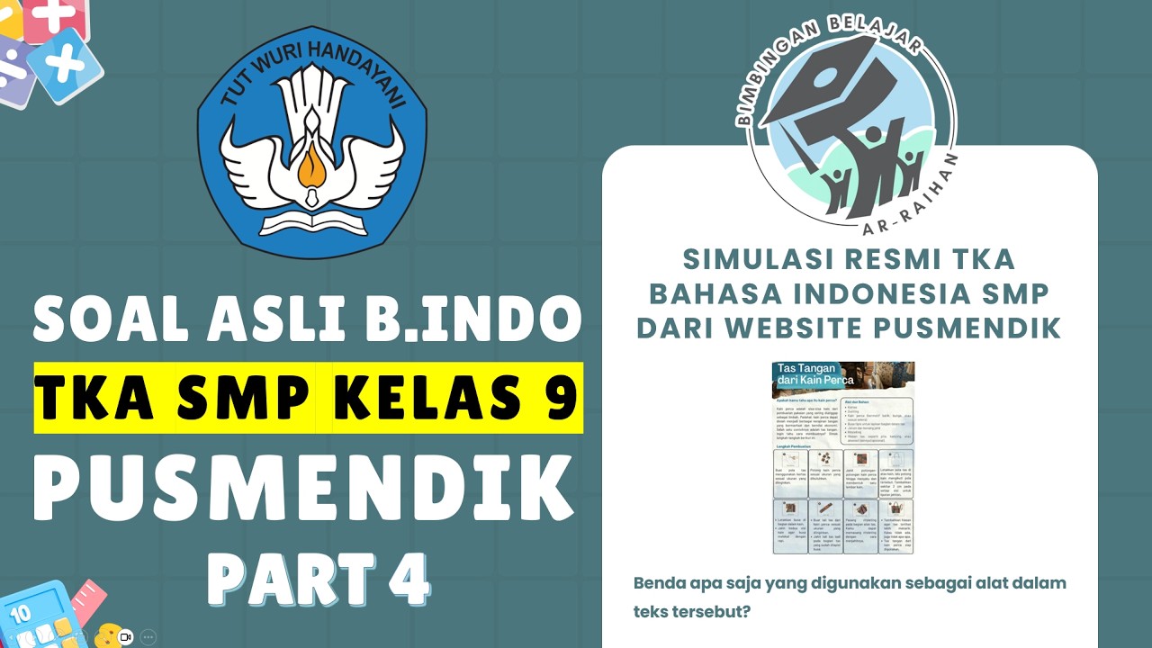 PART 4 SOAL SIMULASI TKA BAHASA INDONESIA SMP 2026 PUSMENDIK | CONTOH SOAL TKA SMP 2026 #TKA B.INDO