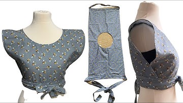 DIY Simple Wrap Top / Rectangle shirt / Summer Crop top Tutorial / For Beginner