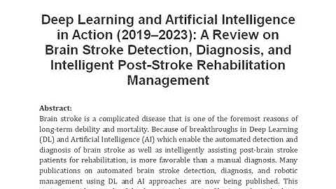 Deep Learning and Artificial Intelligence in Action 2019–2023  A Review on Brain Stroke Detection, D