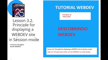 DICAS 3094 WEBDEV TUTORIAL 28 Lição 3 2 Principio para exibir site WEBDEV modo Sessão
