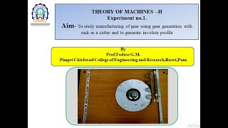 Involute gear tooth profile generation using rack cutter
