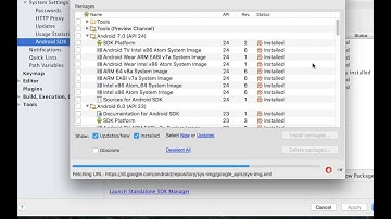 Updating Android SDK Manager for latest OS
