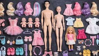8 Minutes Satisfying With Unboxing Barbie Family Dressup Playset, Doll Set Toys Asmr Review Toys