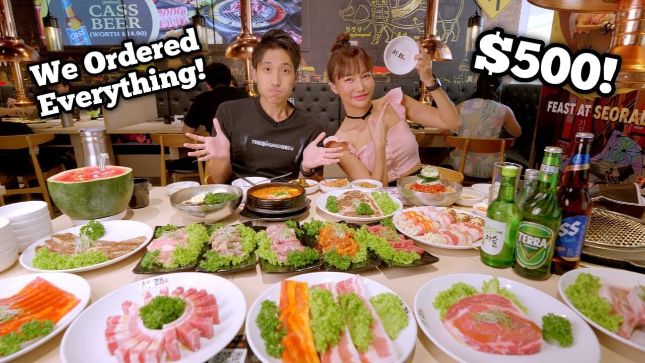 $500 PREMIUM Korean BBQ Mukbang!   WE ORDERED EVERYTHING?!   BEST Charcoal KBBQ in Singapore?!